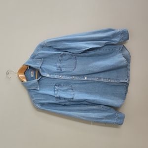 Levi's Jeans Light Blue Denim Long Sleaved Button Down Shirt Medium Men's